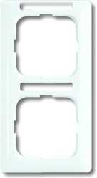 Abdeckrahmen Reflex 2-fach Linear senkrecht weiß glänzend Sichtfenster 