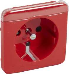 Steckdose (SL) WSV mit erhöhtem Berührungsschutz Beschriftungsträger Creo rot 