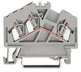 3-Leiter-Durchgangsklemme 0,08 - 2,5 mm² grau 