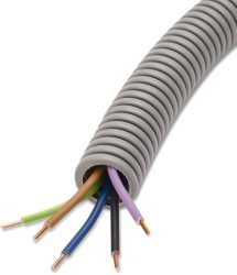 Panzerrohr vorverdrahtet FXPR 20 grau mit Ye 5x1,5 50m 