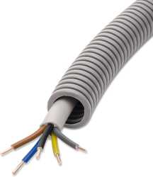 Panzerrohr vorverdrahtet FXPR 25 grau mit YM 5x2,5 50m 