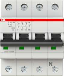 LS-Schutzschalter 4-polig 6kA /10kA C-Char 13A 4TE 