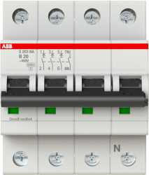 LS-Schutzschalter 4-polig 6kA /10kA B-Char 20A 4TE 