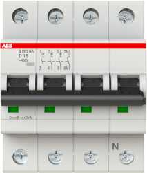 LS-Schutzschalter 4-polig 6kA /10kA D-Char 16A 4TE 