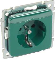 Steckdose (SL) SV mit erhöhtem Berührungsschutz Beschriftungsträger Creo grün 