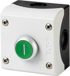 Drucktaster 1S1Ö flach,grün,Aufbau 