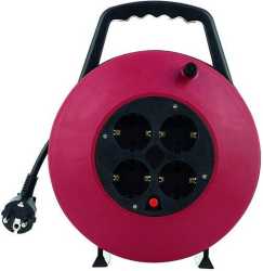 Kabeltrommel 10 m H05VV-F 3G1,5 schwarz-rot 