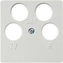 Zentralplatte für Antennen-Steckdose 4-Loch polarweiß glänzend 
