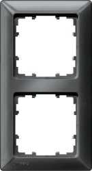 2-fach Rahmen DELTA line carbon-metallic 151x80mm 