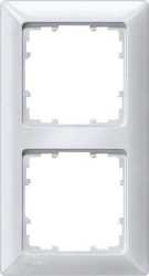 2-fach Rahmen DELTA line aluminium-metallic 151x80mm 