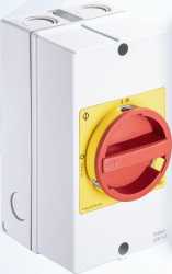 Hauptschalter 3polig+1NO/1NC AP-Geh.IP66/67 Sperrvorr.rot-gelb 