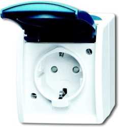 Aufputz Steckdose mit Klappdeckel 