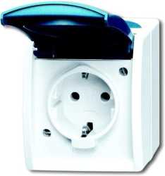 Aufputz Steckdose mit Beschriftungsfeld 