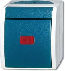 Wippkontrollschalter rotes Fenster mit Glimmlampe 