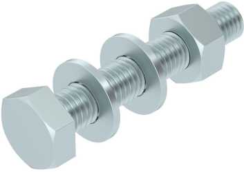 Sechskantschraube mit Mutter und Scheibe M10x60 St F 