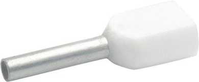 Aderendhülse für 2 Leitungen isoliert 2x0,5 mm² 8 mm lang Cu 