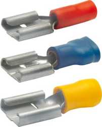 Flachsteckhülse DIN 46245 Teil 3 isoliert Isolierhülse PVC blau 