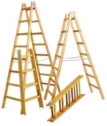 Holz Doppelleiter mit 8 Sprossen 