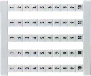 Klemmenmarkierer / Verbindermarkierer 5 x 5 mm Polyamid Nr. 1-10 