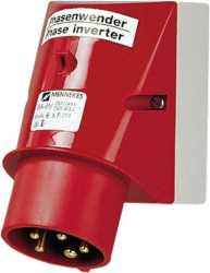 CEE-Wandgerätestecker 16A 5p 400V 6h IP44 mit Phasenwender 