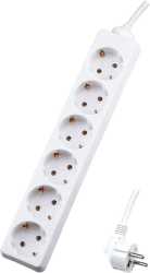 Tischverteiler 6-fach mit Kabel 45° gedreht weiß 