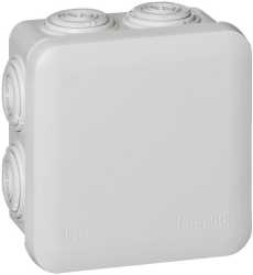 Abzweigdose quadratisch 80x80x45mm 7 Membran Einführungen Ø20mm 650° 