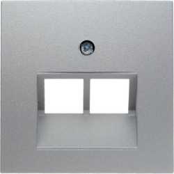 Zentralstück für UAE/E-DAT Design/Telekom ISDN-Steckdose Glas alu 