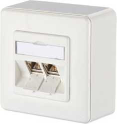 Kommunikationsanschlussdose E-DAT modul 2 Port AP Kat.6A reinweiß 