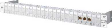 Patchpanel 19 Zoll E-DAT modul 24x8(8) 1HE Kat.6A lichtgrau 