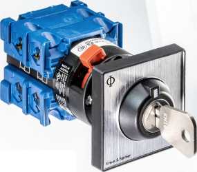 Ausschalter 1polig 60° Zentralbefest.,Schlüssel in 0+1 abziehbar 