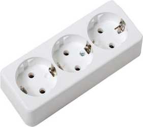 AP Schuko Steckdose 3-fach weiß 