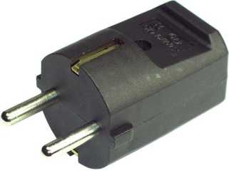 SCHUKO-Stecker ohne Tülle schwarz 