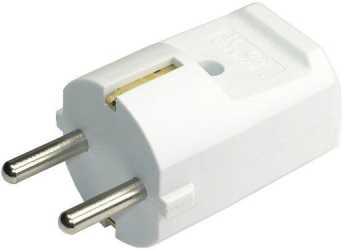 SCHUKO-Stecker ohne Tülle grau 