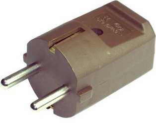 SCHUKO-Stecker ohne Tülle braun 