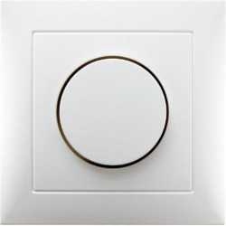Abdeckplatte mit Regulierknopf für Drehdimmer S.1 polarweiß glänzend 