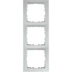 3-fach Rahmen mit Beschriftungsfeld S.1 - polarweiß / glänzend senkr. 