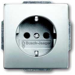 Unterputz Steckdosen-Einsatz pur edelstahl mit erhöhtem Berührungsschutz 