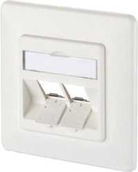 Modul Anschlussdose UP 2 Port unbestückt reinweiß 