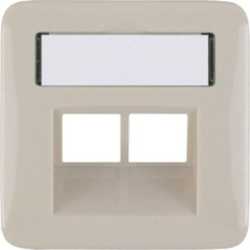 Abdeckung RJ45 C5 C6 mit Beschriftungsträger Creo mandelweiß 