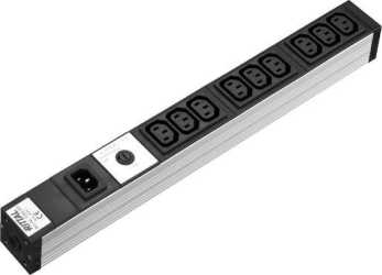 Steckdosenleiste 9 Dosen Kaltgerätedosen Steckerfeld 482,6 mm (19 Zoll) 