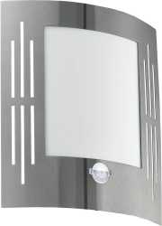 Außen-Deckenleuchte 1xE27 max.15W Edelstahl mit Schlitzen Sensor CITY 