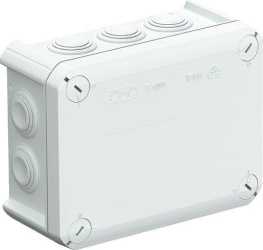 Kabelabzweigkasten mit Einführungen 151x117x67 PP lichtgrau RAL 7035 