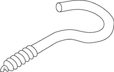 Lusterhaken 21/70 Holz-Schraubengewinde verz. Stahldraht Ø 4 mm 