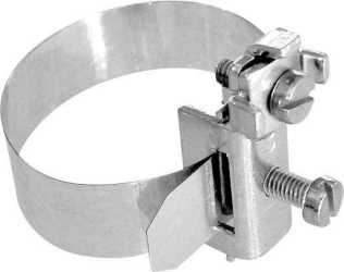 Erdungsbandschelle 37/0 Messing vernickelt 1/8-3/8 