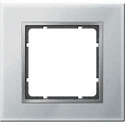 Abdeckrahmen 1-fach B.7 Glas aluminium / transparent 