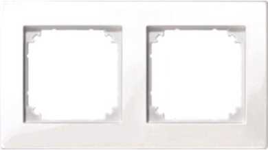 Abdeckrahmen 2-fach polarweiß glänzend 