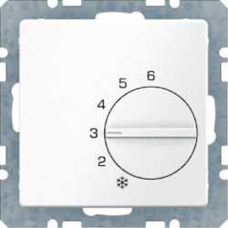 Raumtemperaturregler mit Wechsler und Zentralstück Q.1 polarweiß samt 