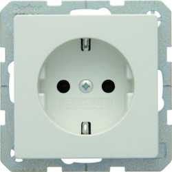 SCHUKO-Steckdose mit Steckklemmen Q.1 - polarweiß/ samt 