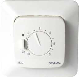 Thermostat polarWeiß Devireg 530 UP 15-35G rund SImit Leitungsfühler 