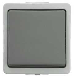 Feuchtraum Kreuzschalter grau AP 